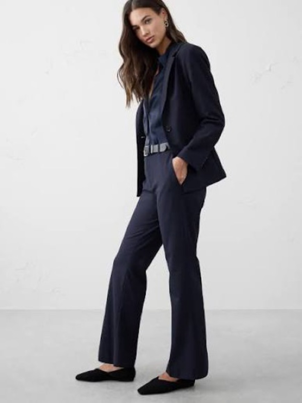 Banana Republic Bootcut Fit Trousers | Navy | Size 12 Petite | NWT